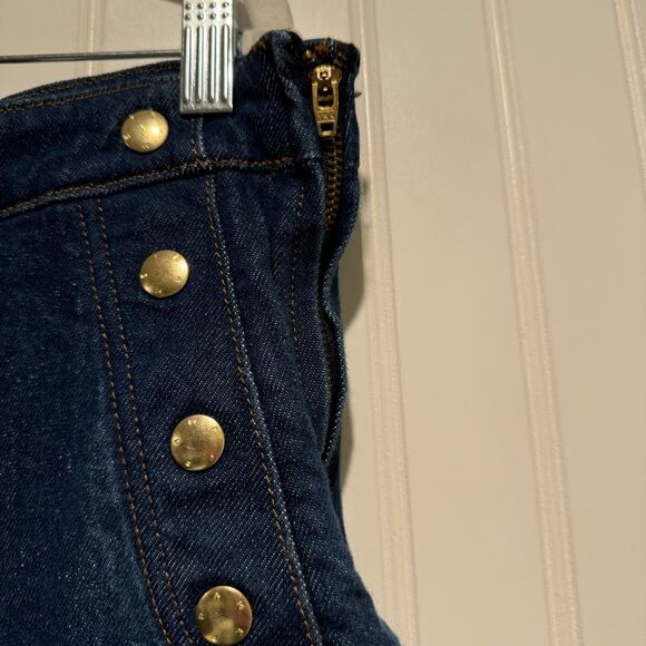 Anthropologie Frame Adele Blue Sailor Snap Flare Jeans Size 32 - Picture 4 of 7